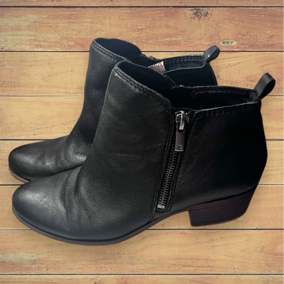 Lucky Brand Women’s Basel Bootie Ankle Boot Black Leather - Picture 4 of 11
